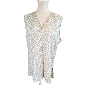 La Chine Classic by Galinda Wang Button-Up Blouse Women's 12 Sea Green V…